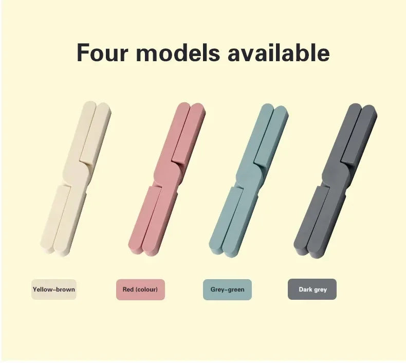 Four different colored folding clothes pins on a beige background with text indicating 'Four models available'.