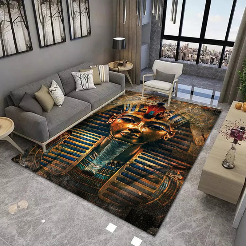 Ancient Egyptian Pharaoh Carpet Hieroglyphic Rug | Non-Slip