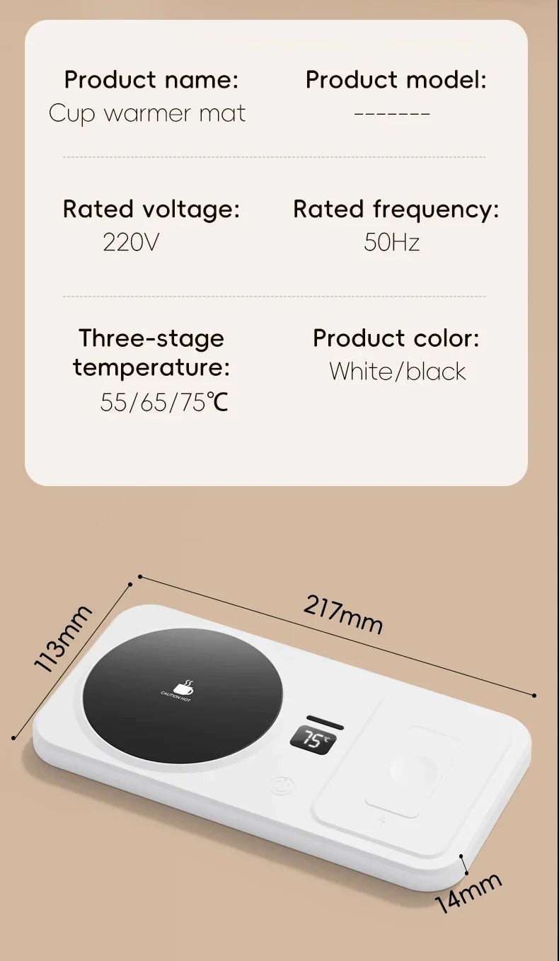 2-in-1 Smart Coffee Mug Warmer & Wireless Charger | Station