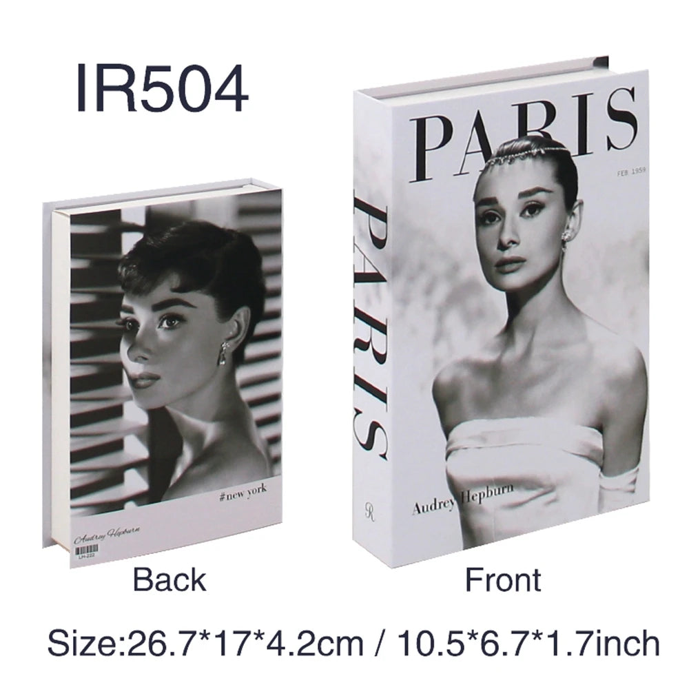 Book with Audrey Hepburn on the cover, showing front and back views.