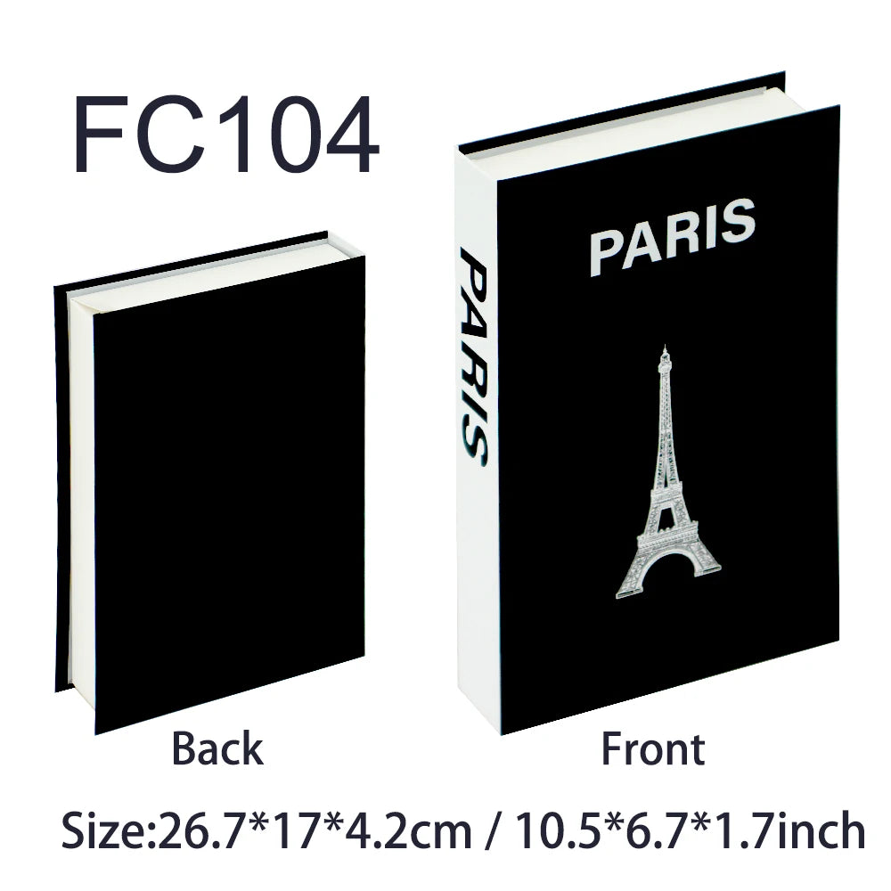 Book with 'PARIS' and Eiffel Tower design on black cover, showing front and back views.