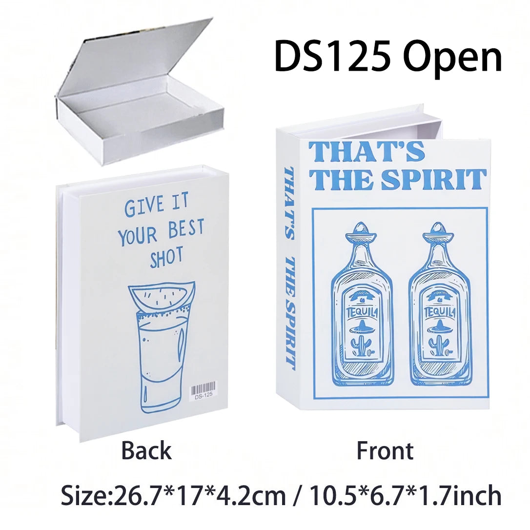 White box with blue text and graphics, labeled 'That's the Spirit' on a white background.