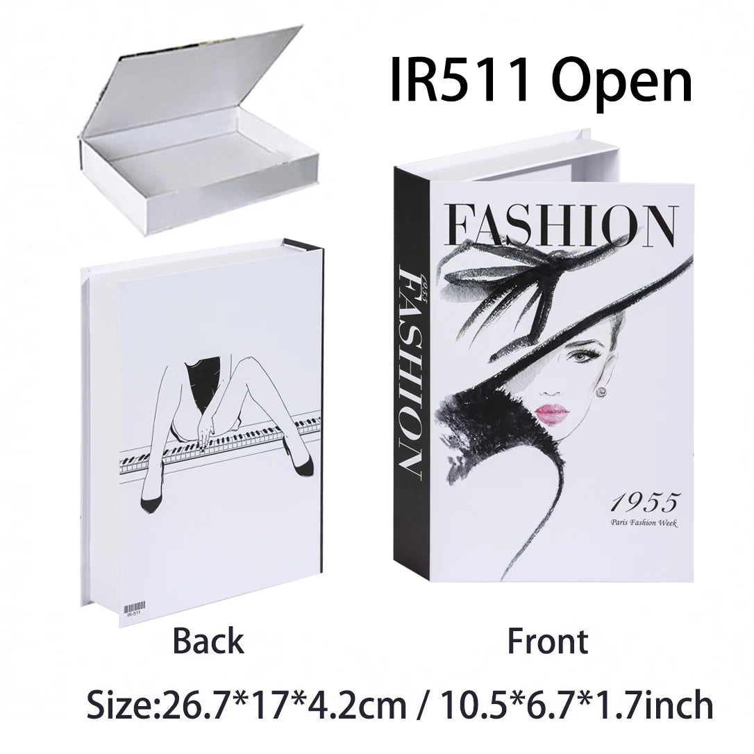 Fashion-themed box with front and back views, size information, and product code IR511.