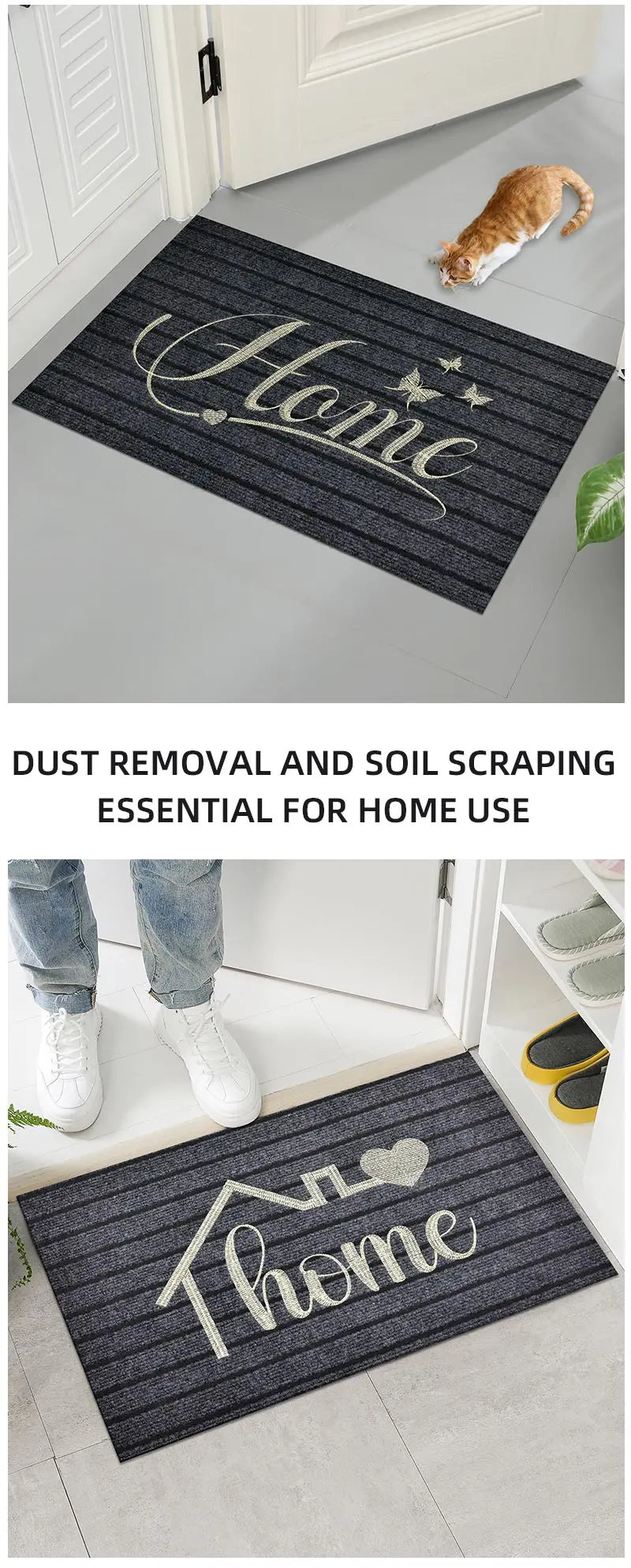Embroidered Home Doormat - Non-Slip Kitchen & Entryway Carpet