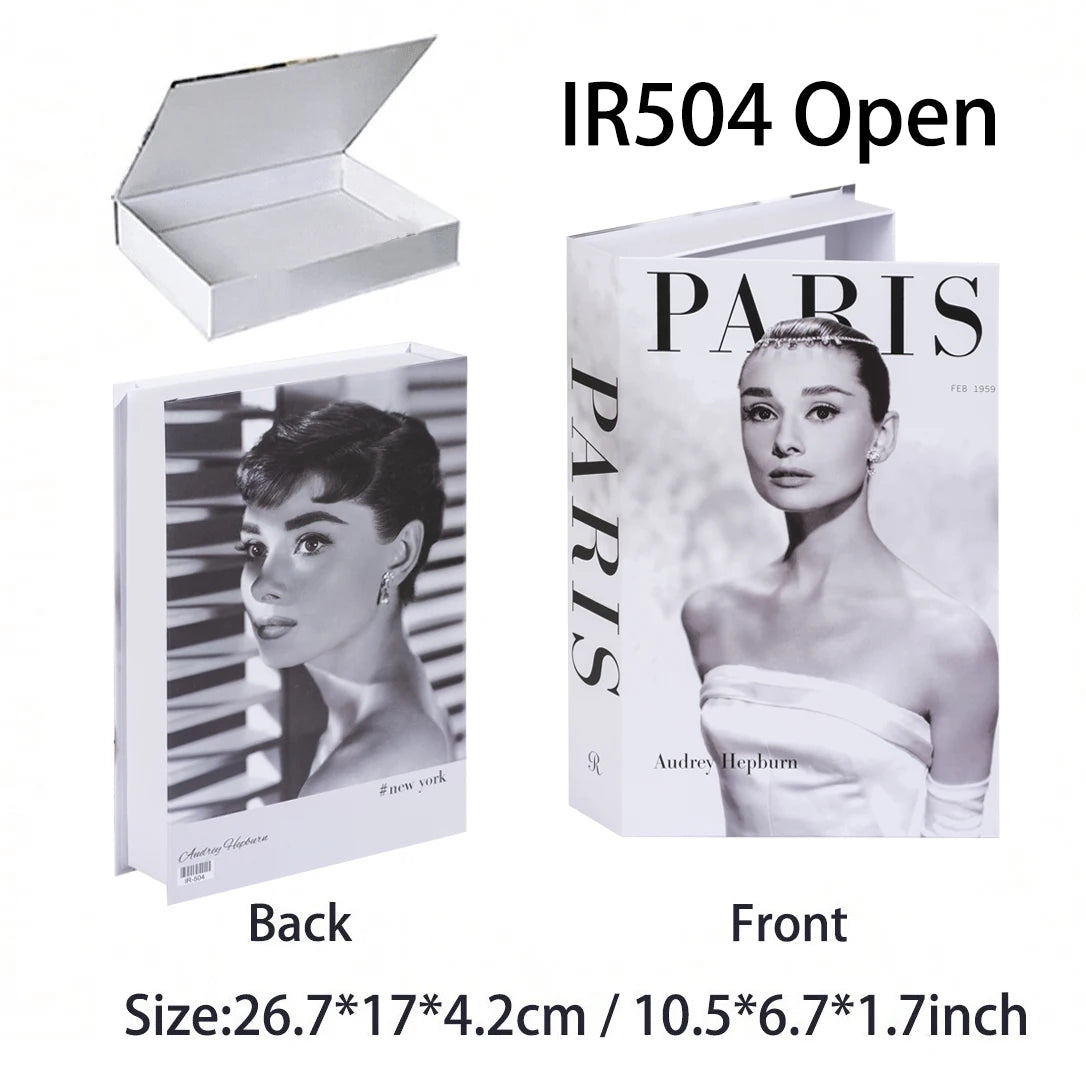 Book with Audrey Hepburn design on a white background