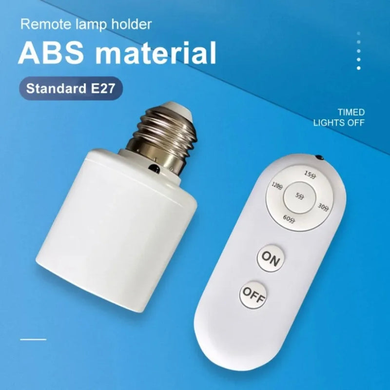 Remote lamp holder with ABS material and E27 standard on a blue background