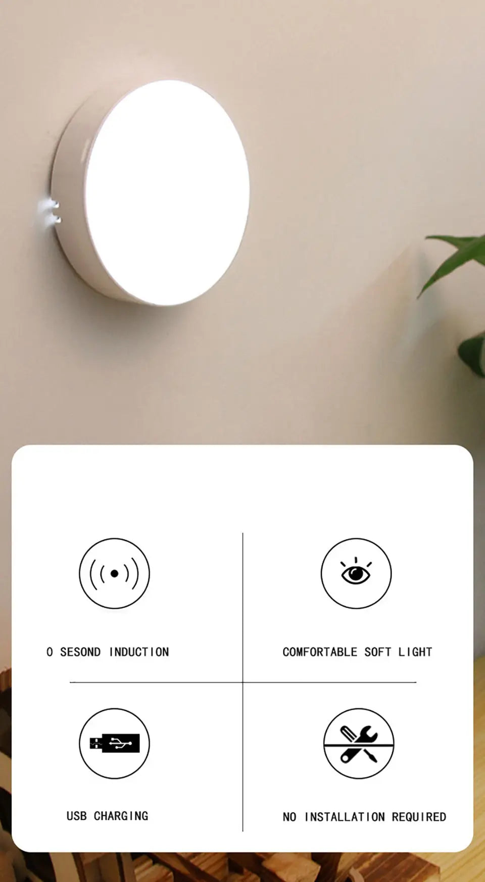 Light fixture with control panel on a beige wall