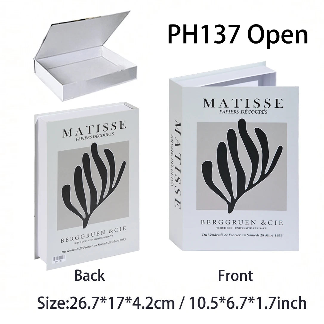 Matisse paper cutout book packaging with front and back views, size information.