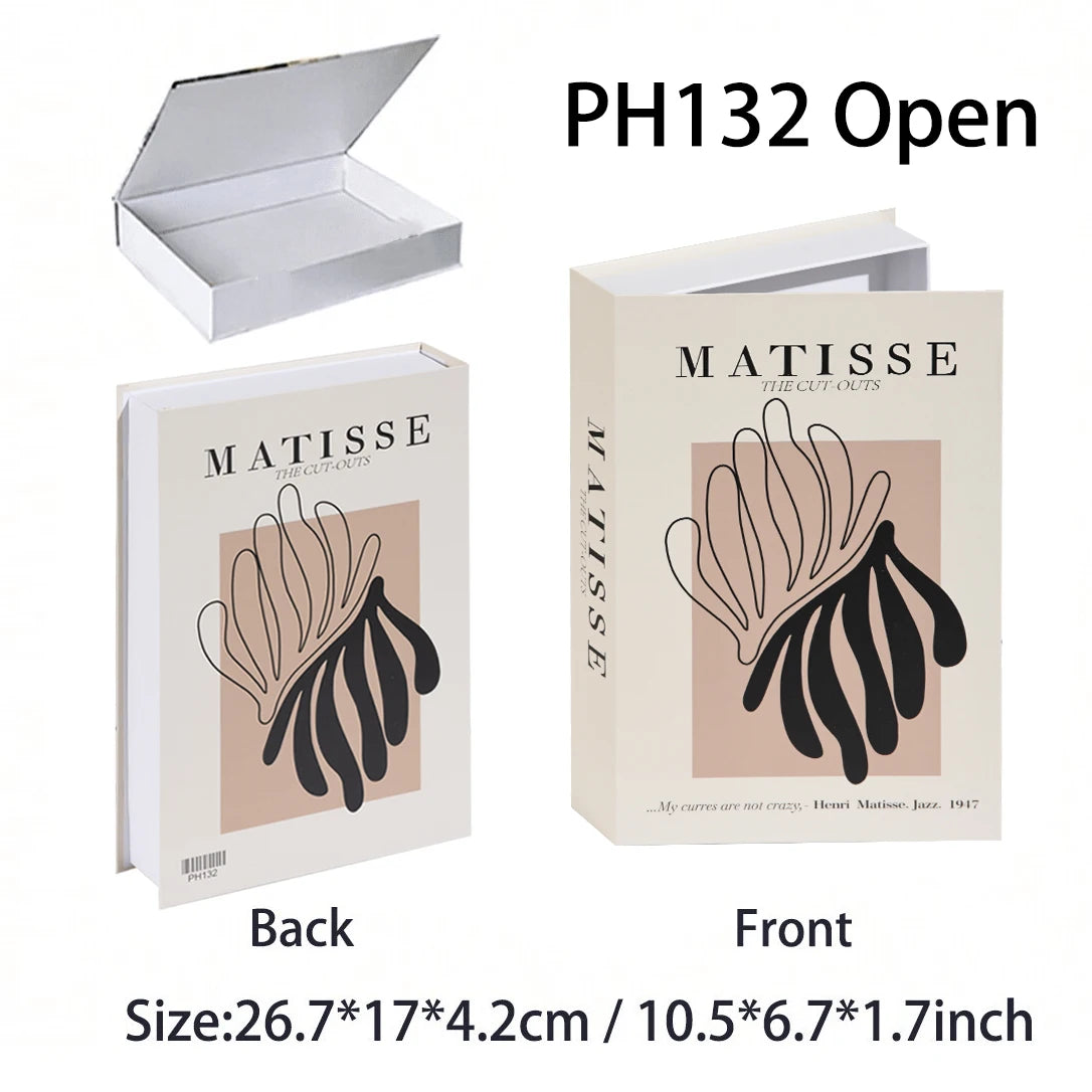 Matisse art book packaging with front and back views, showing dimensions.