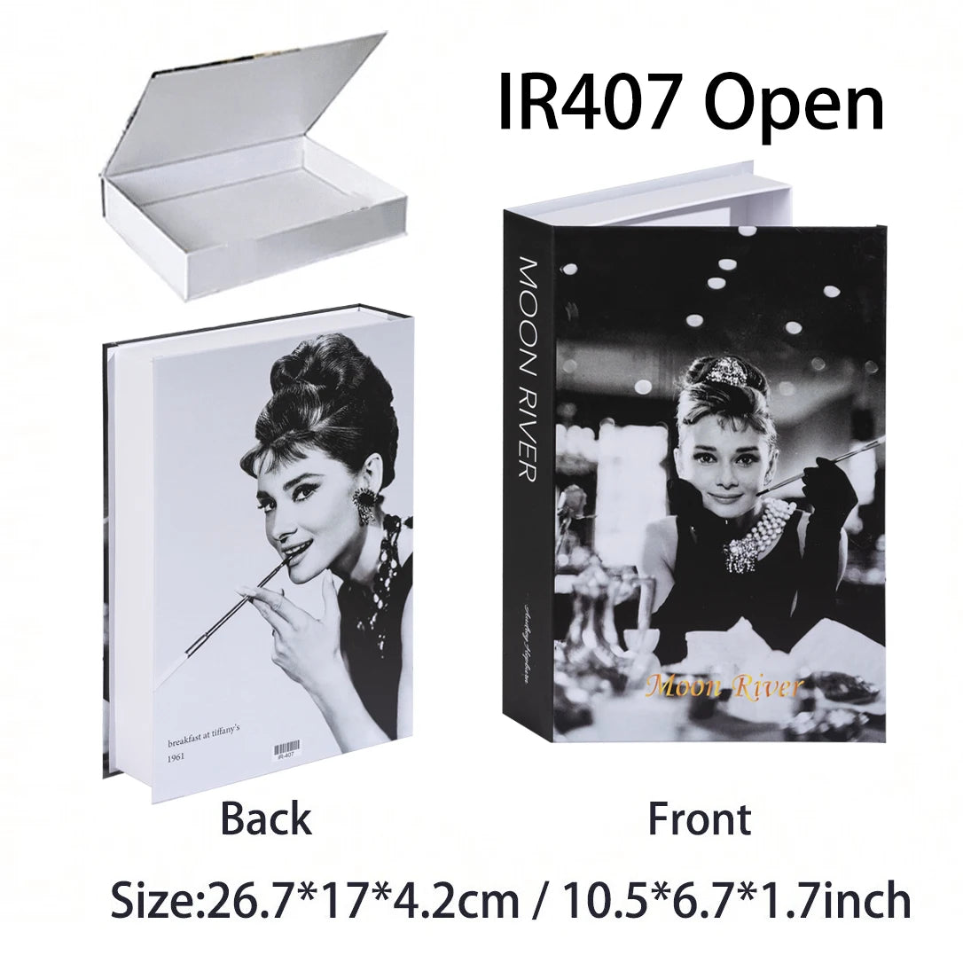 Product packaging with a black and white image of a famous actress, labeled 'IR407 Open'.